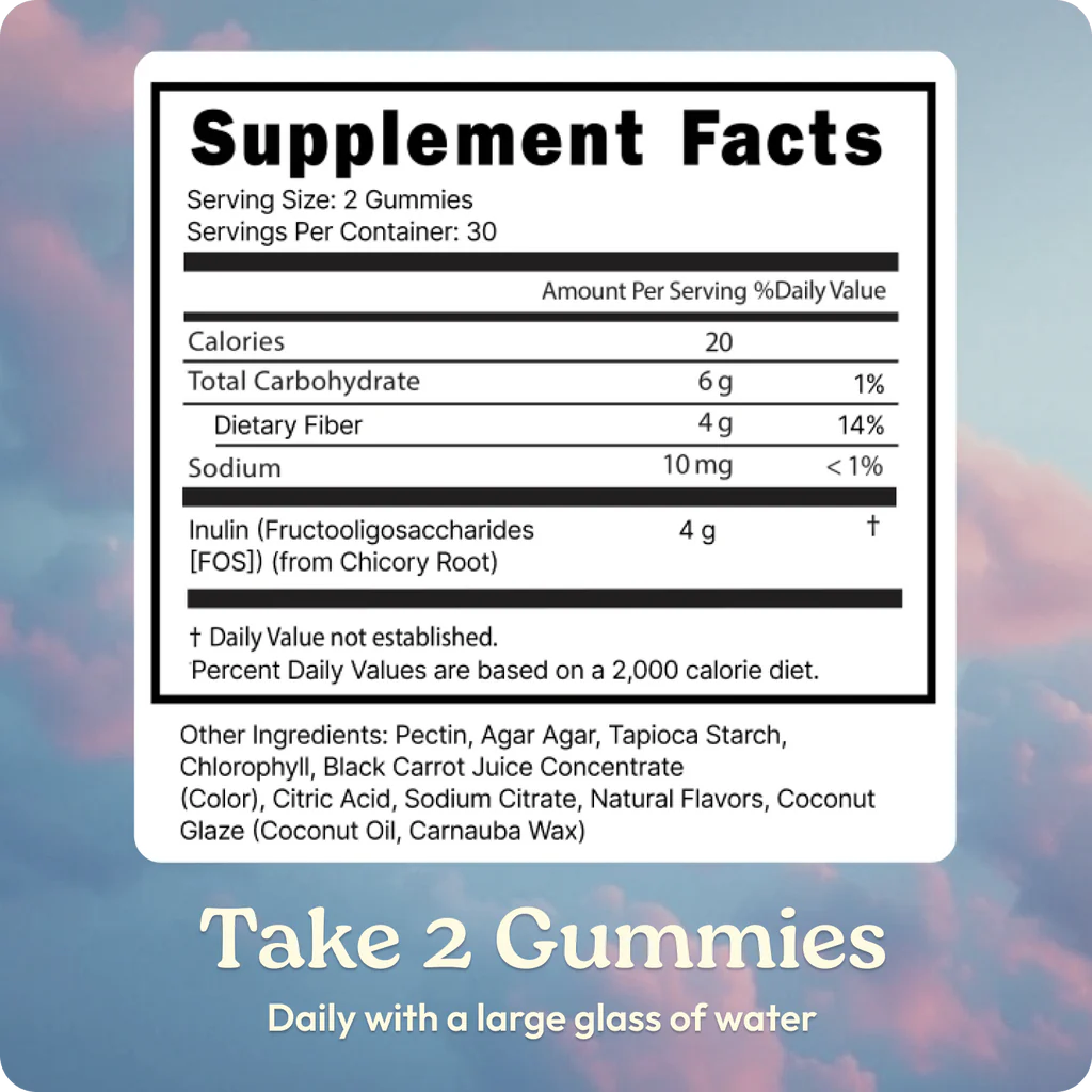 Peachy Clean Probiotic Fiber Gummies